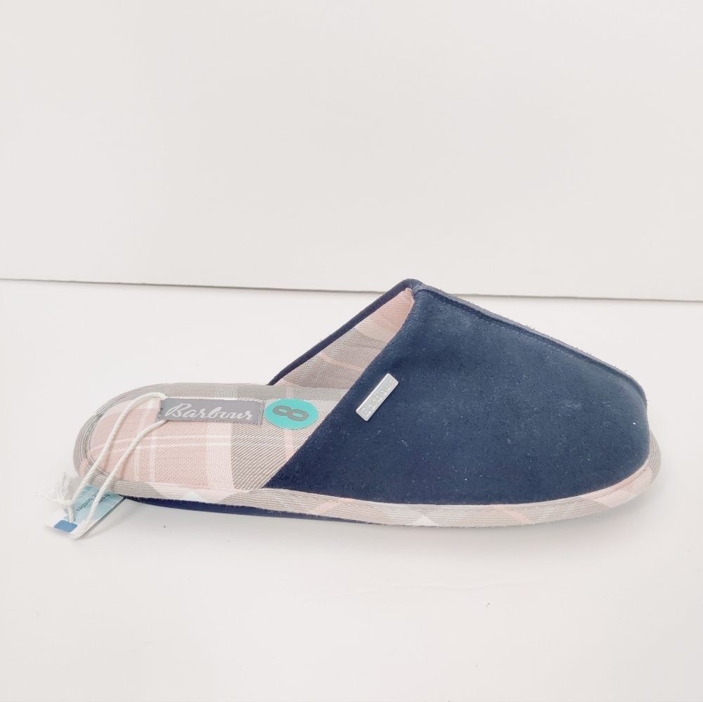 Barbour Simone Suede Slipper Men's Size 6 NEW Blue Pink